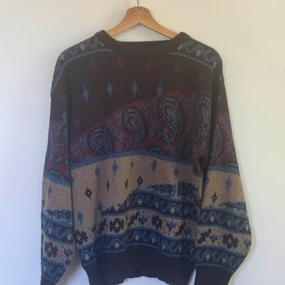 Michael Gerald Vintage Paisley Knit Sweater - Medium